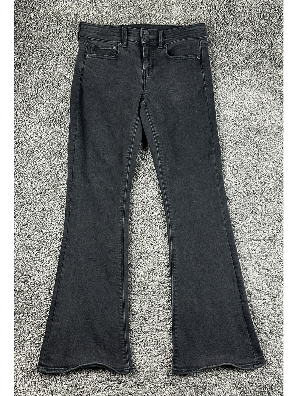 American Eagle Womens 10 Black Wash Ne(x)t Level Stretch Artist Flare Jeans